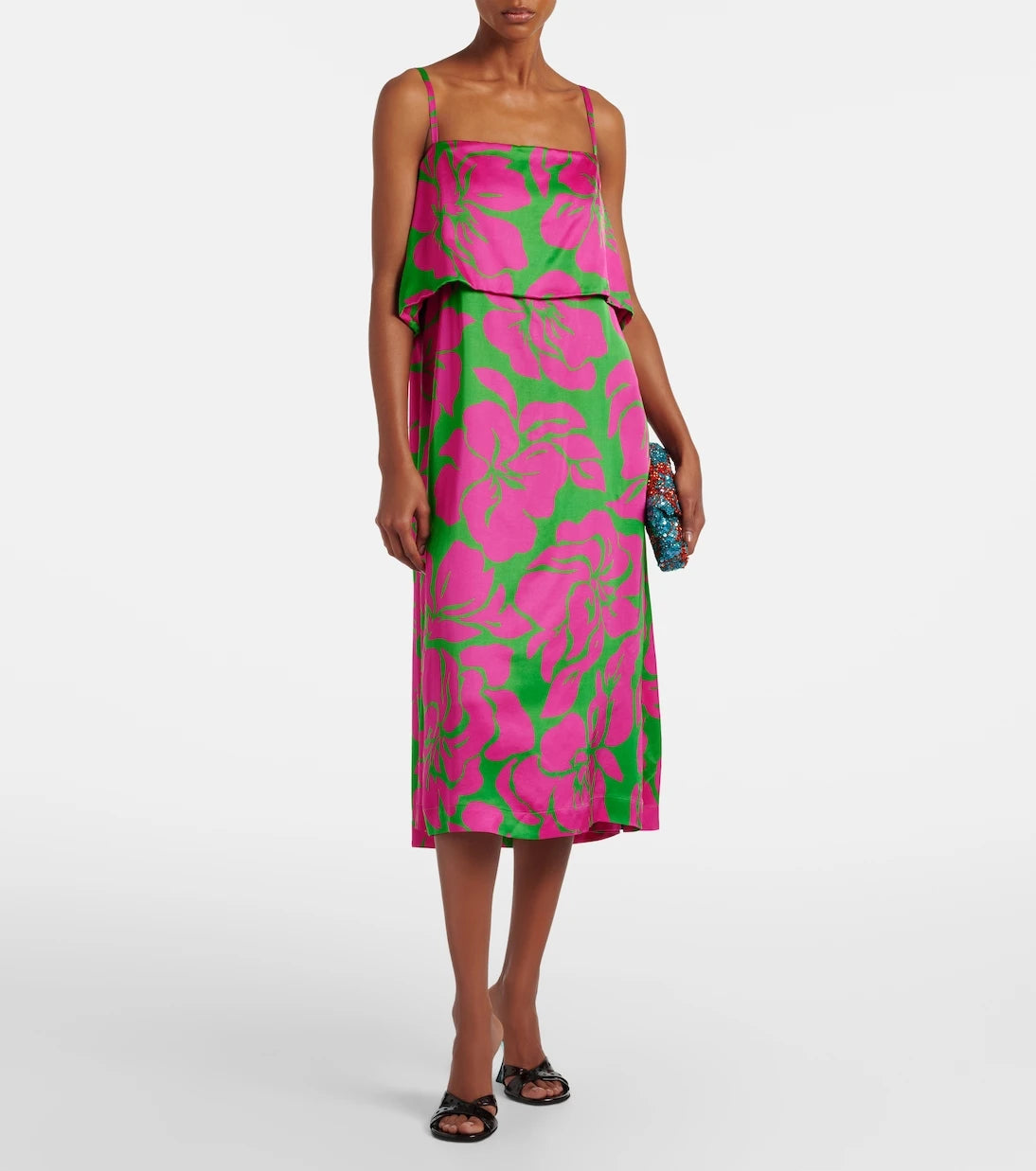 Dries Van Noten - Floral satin midi dress