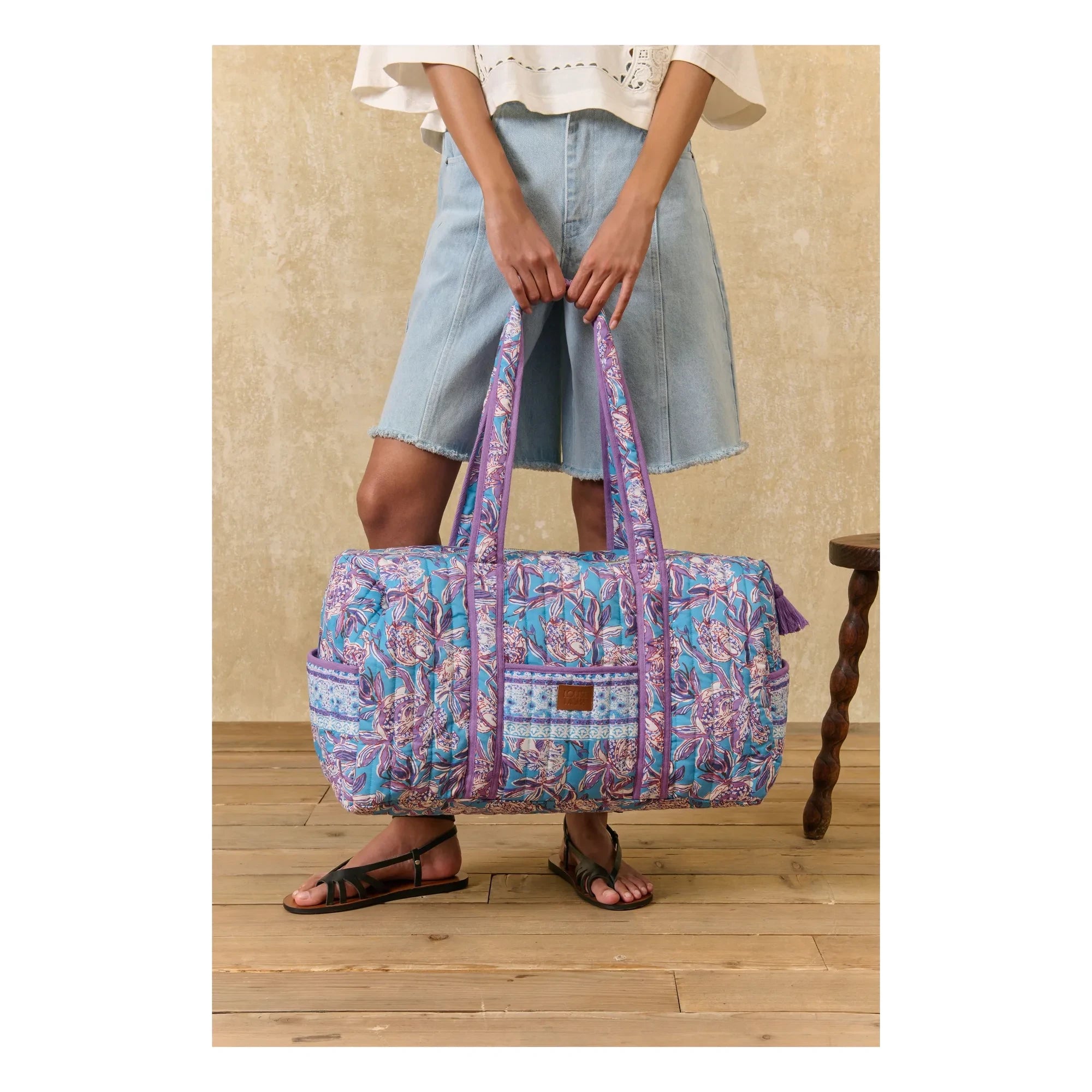 Louise Misha - 36h Bilbao bag in organic cotton | Blue