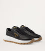 Prada Black Leather Triangle Sneakers