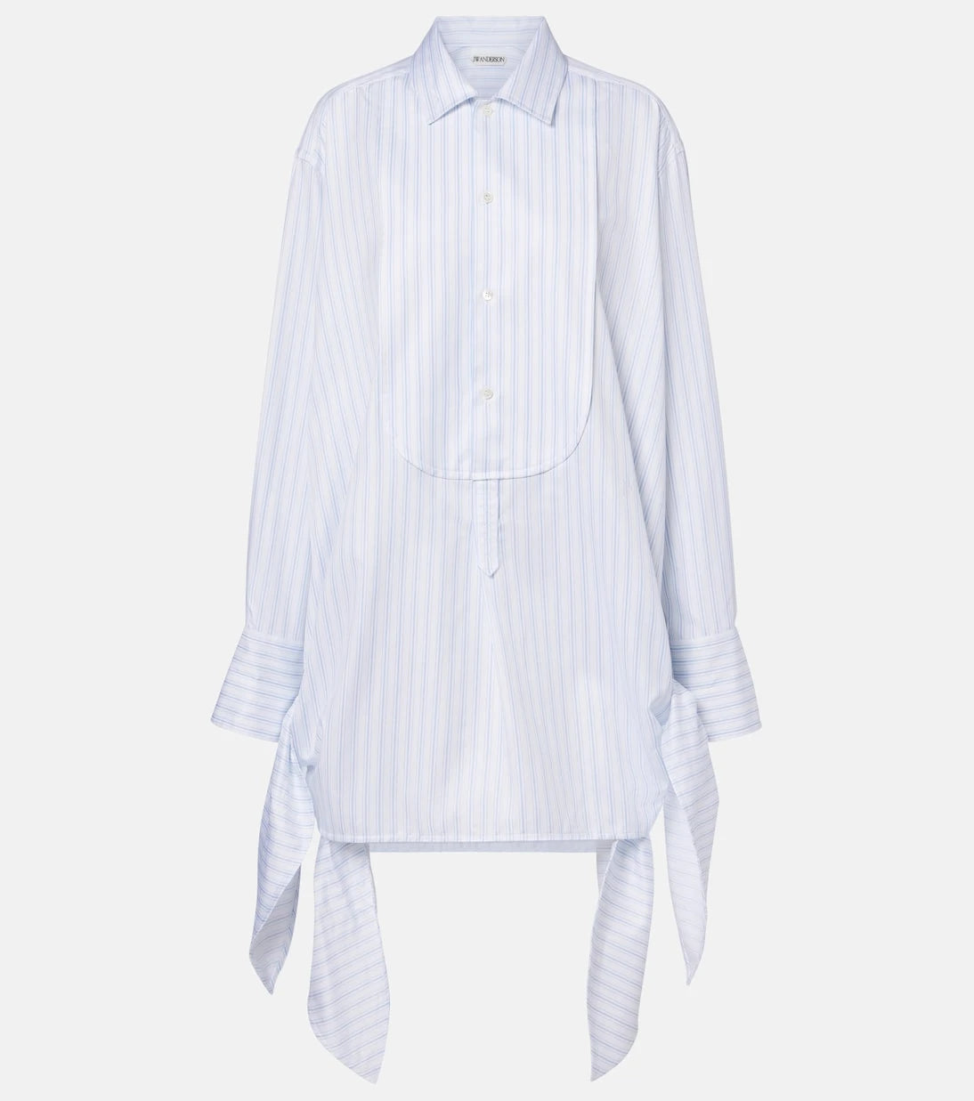 JW Anderson - فستان قطني قصير مخطط
