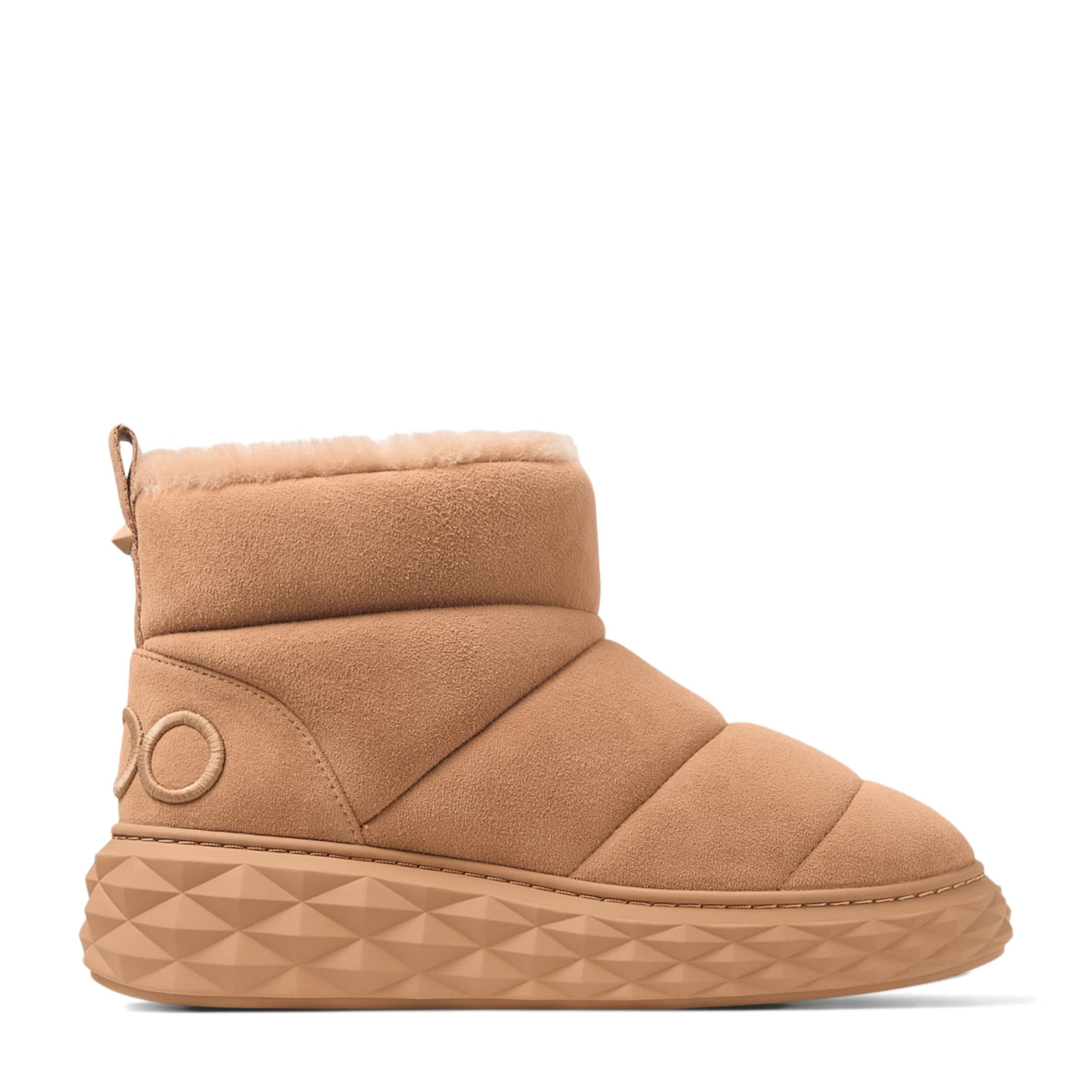 Jimmy Choo Beige Xan Suede-Shearling Snow Boots