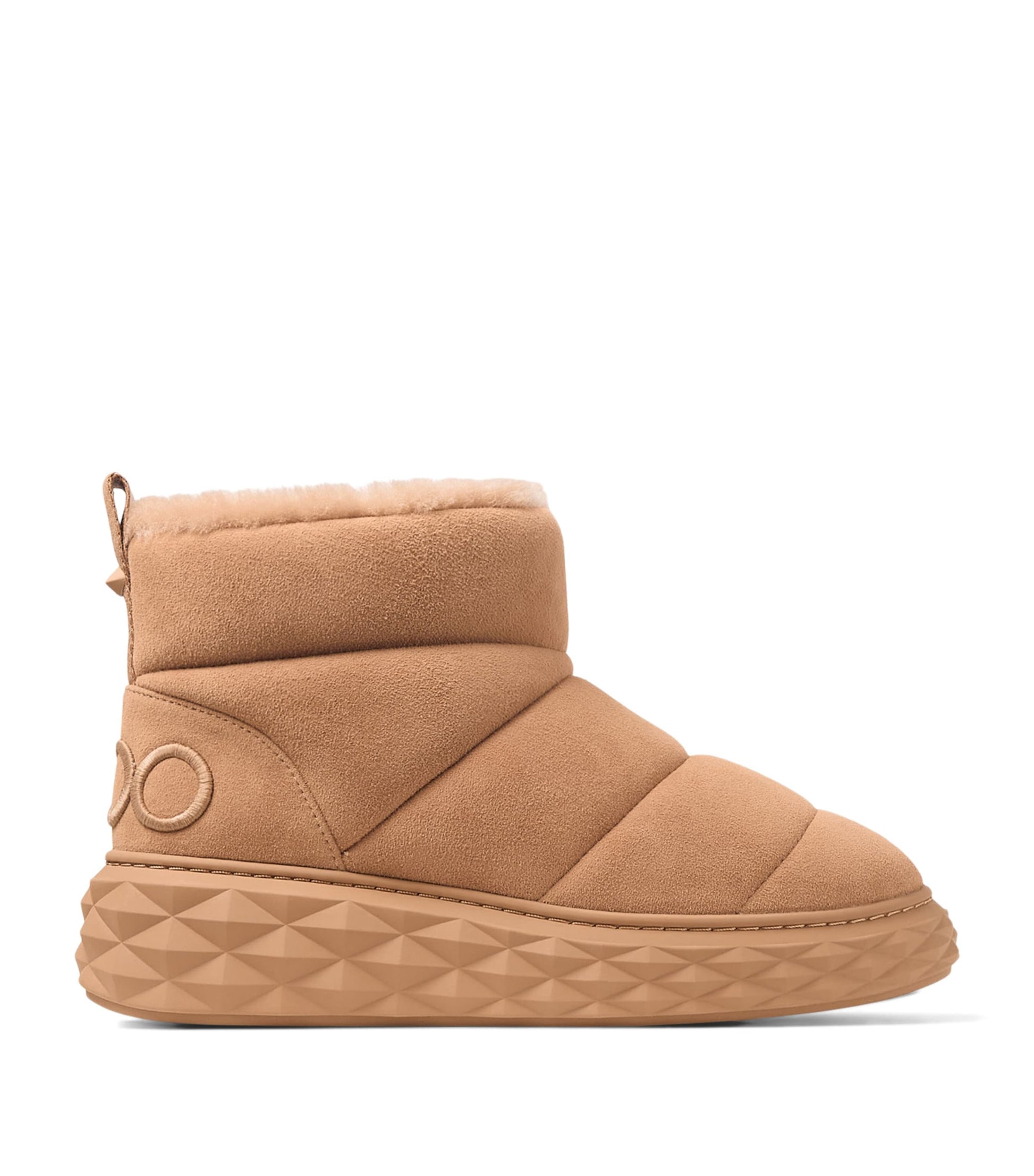 Jimmy Choo Beige Xan Suede-Shearling Snow Boots