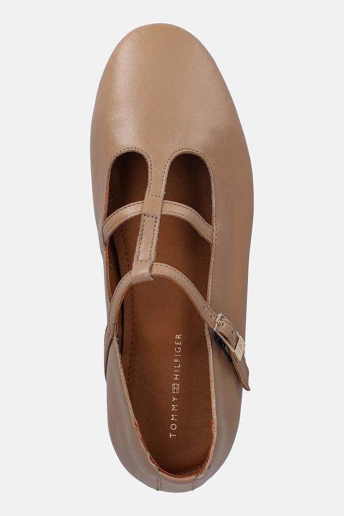 Tommy Hilfiger Deri Balerin SMOOTH LEATHER T-BAR BALLERINA