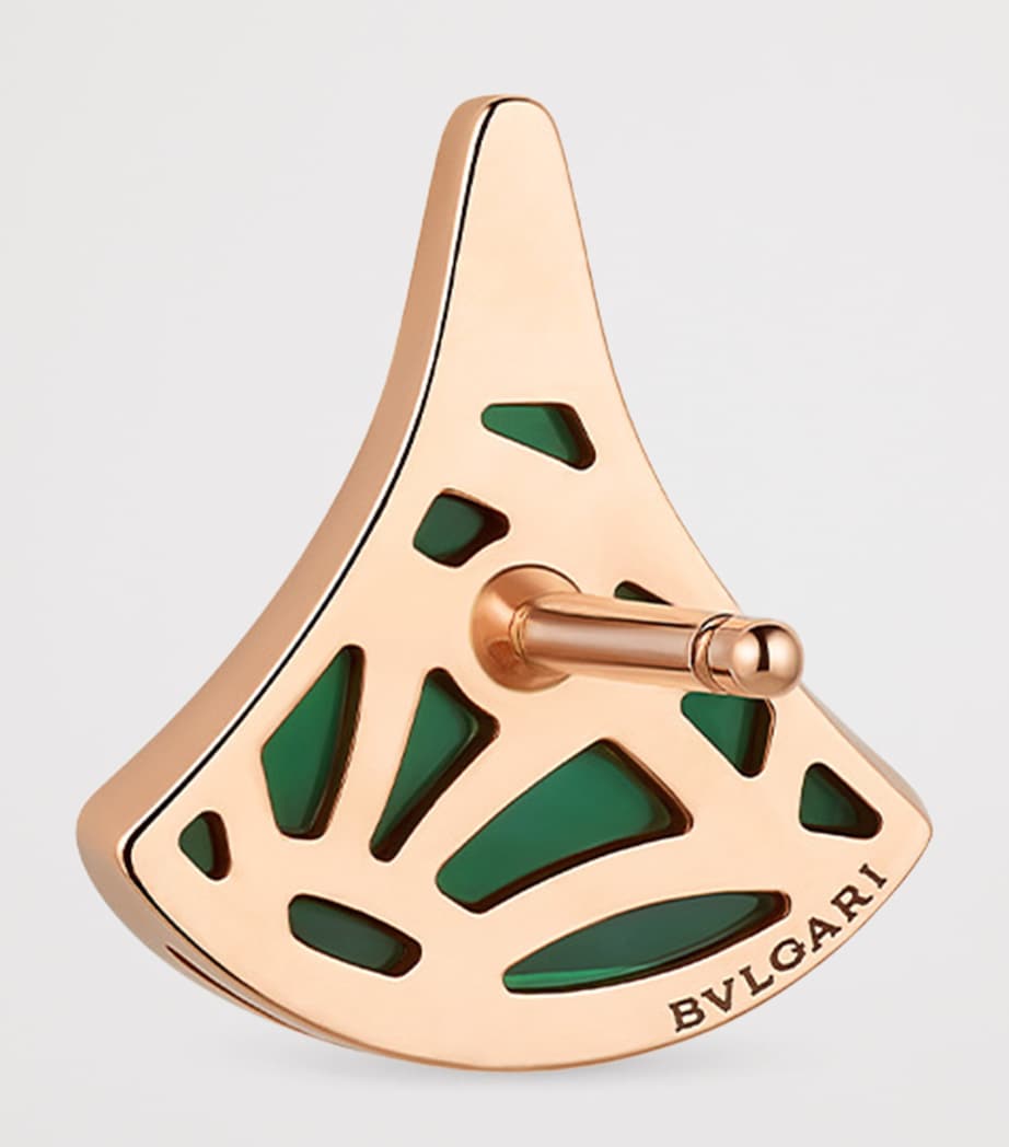 Rose Gold, Diamond and Malachite Divas' Dream Stud Earring