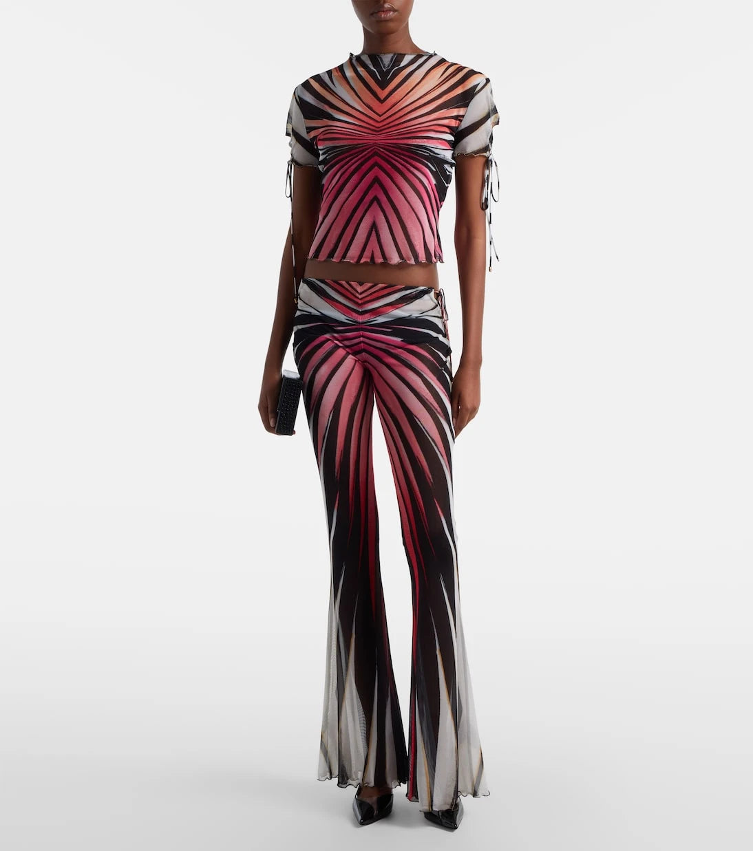 Roberto Cavalli - Printed sheer flared pants