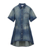 McQueen Blue Denim Mini Shirt Dress