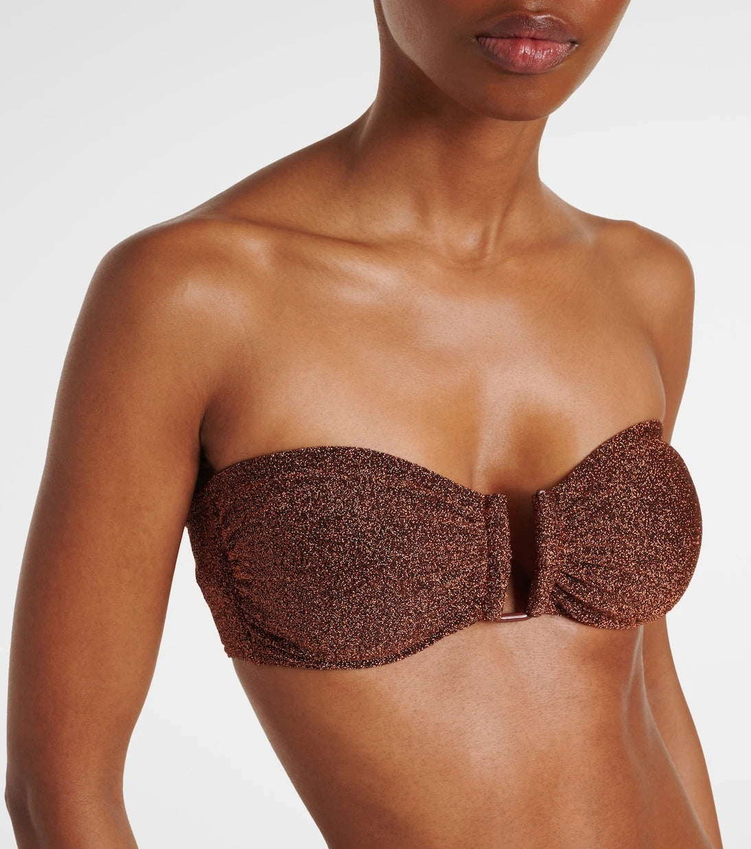 Eres - Flamboyant lurex® bandeau bikini top