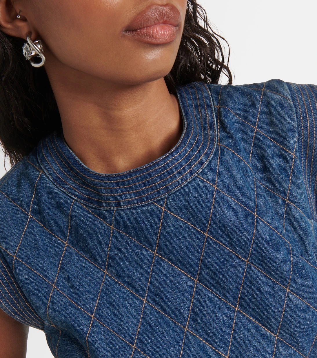Veronica Beard - Ginny quilted denim minidress