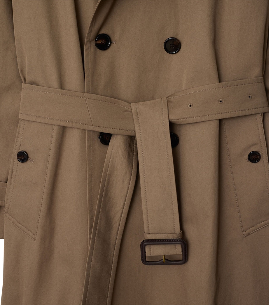 Burberry Brown Long Gabardine Chestwood Trench Coat