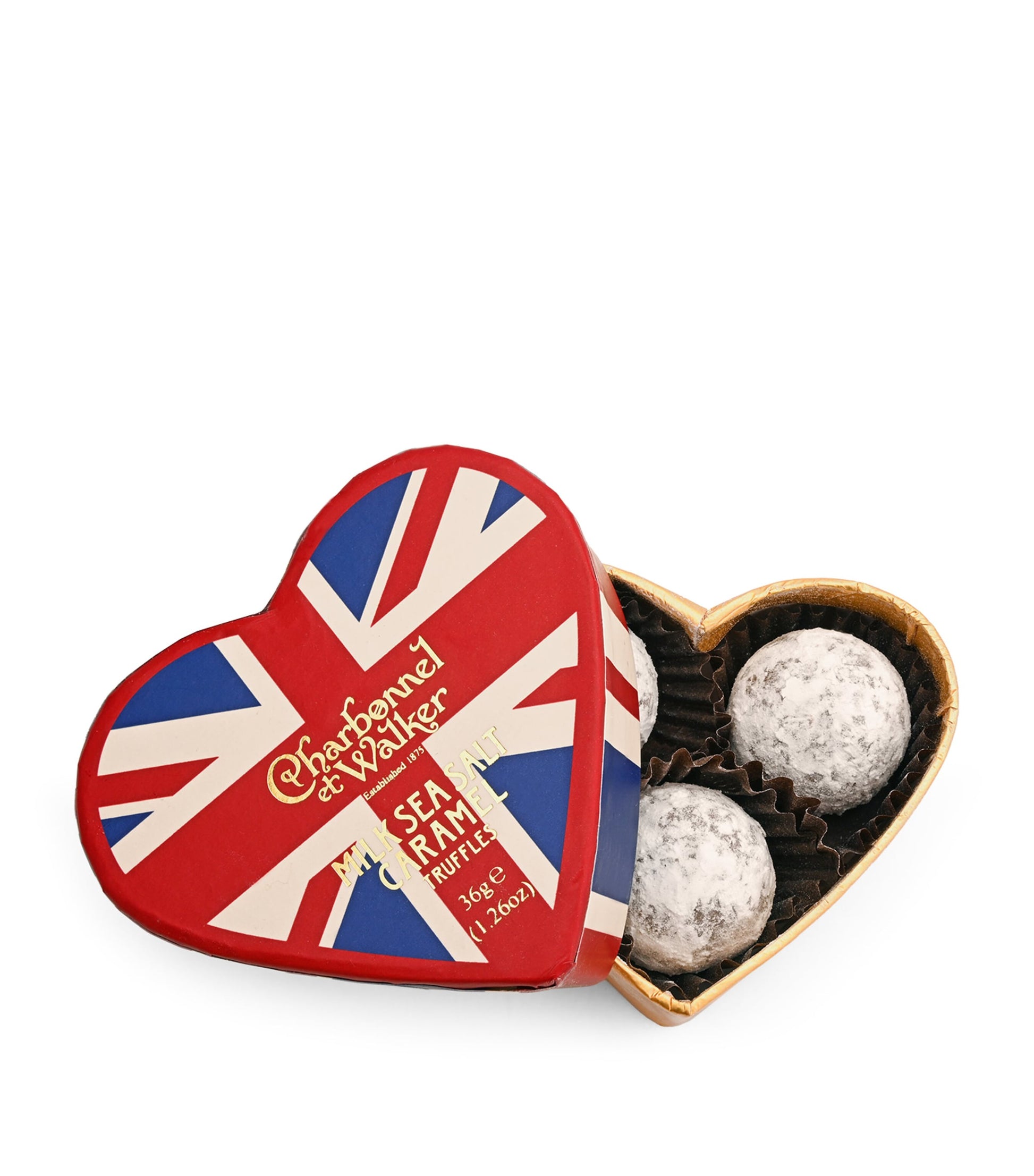 Union Jack Heart Milk Sea Salt Caramel Truffles (36g)