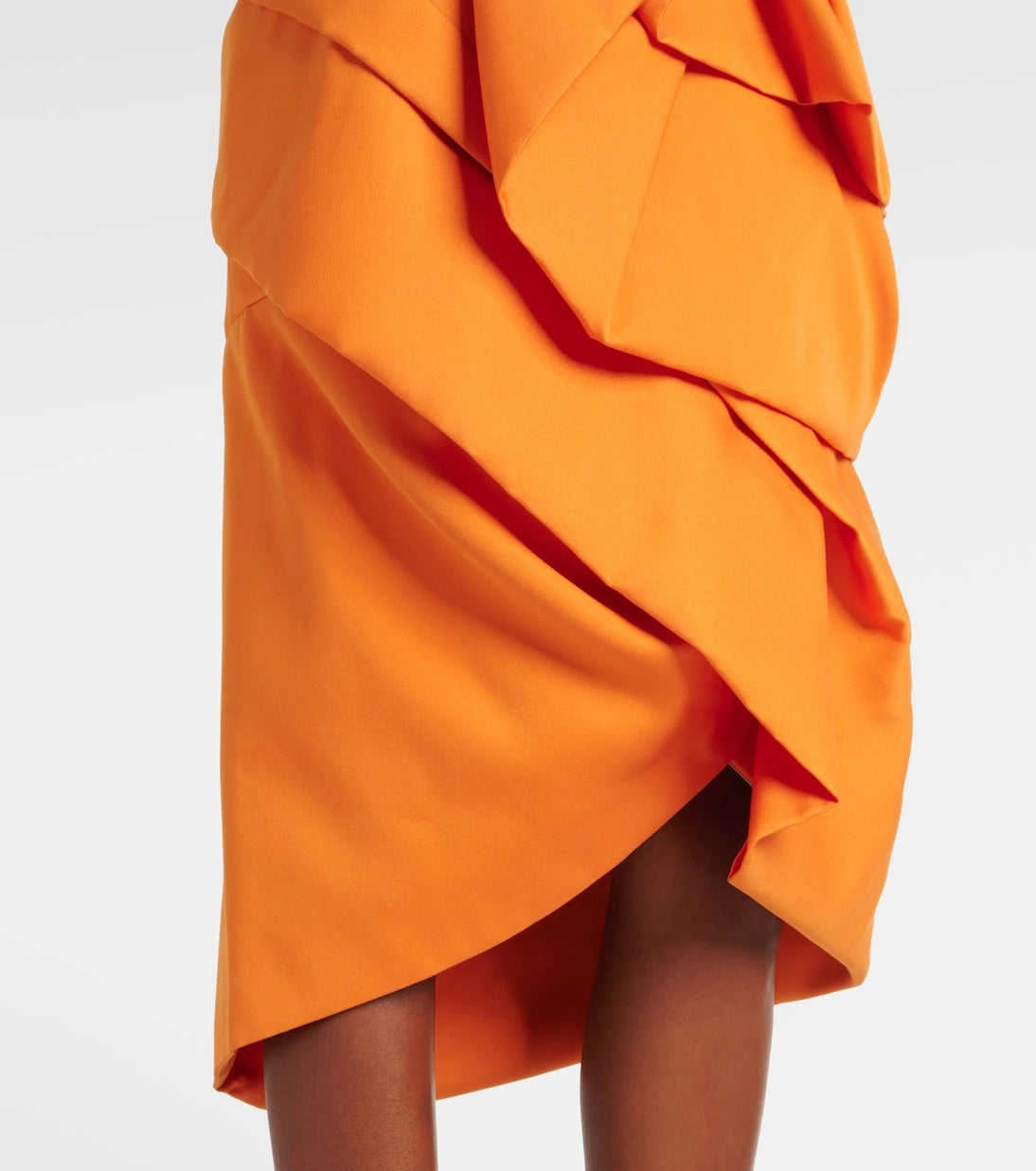 Dries Van Noten - Drapli saten midi etek