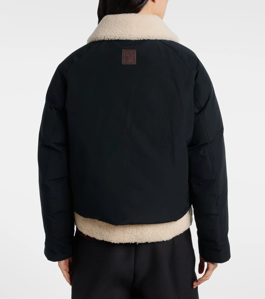 Loewe - Shearling-trimmed cotton-blend jacket