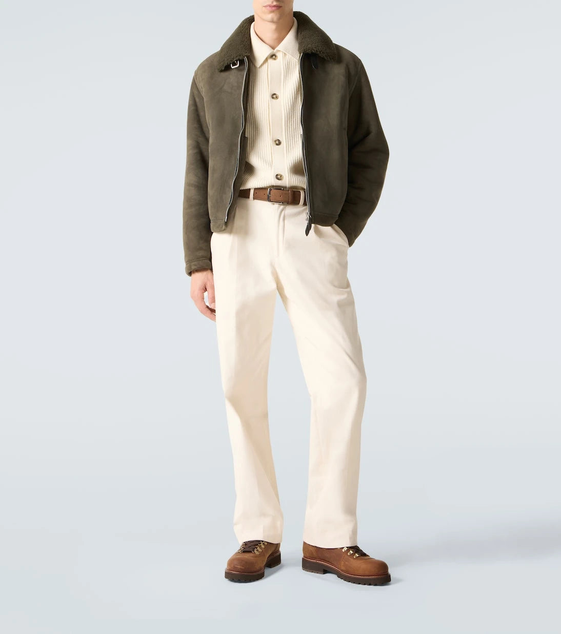 Berluti - Shearling-lined suede blouson jacket