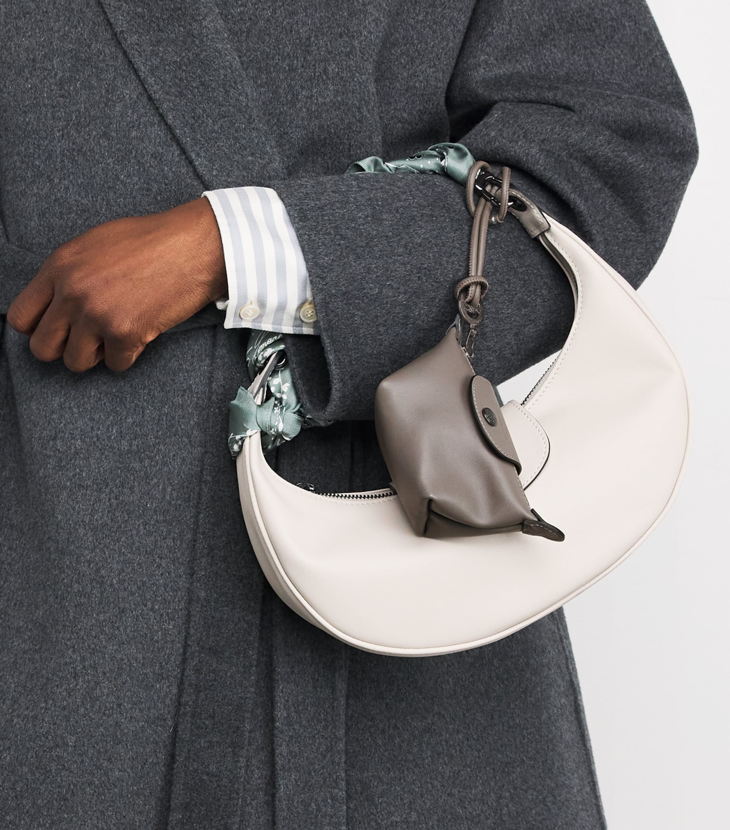 Longchamp Grey Leather Le Pliage Xtra Coin Purse