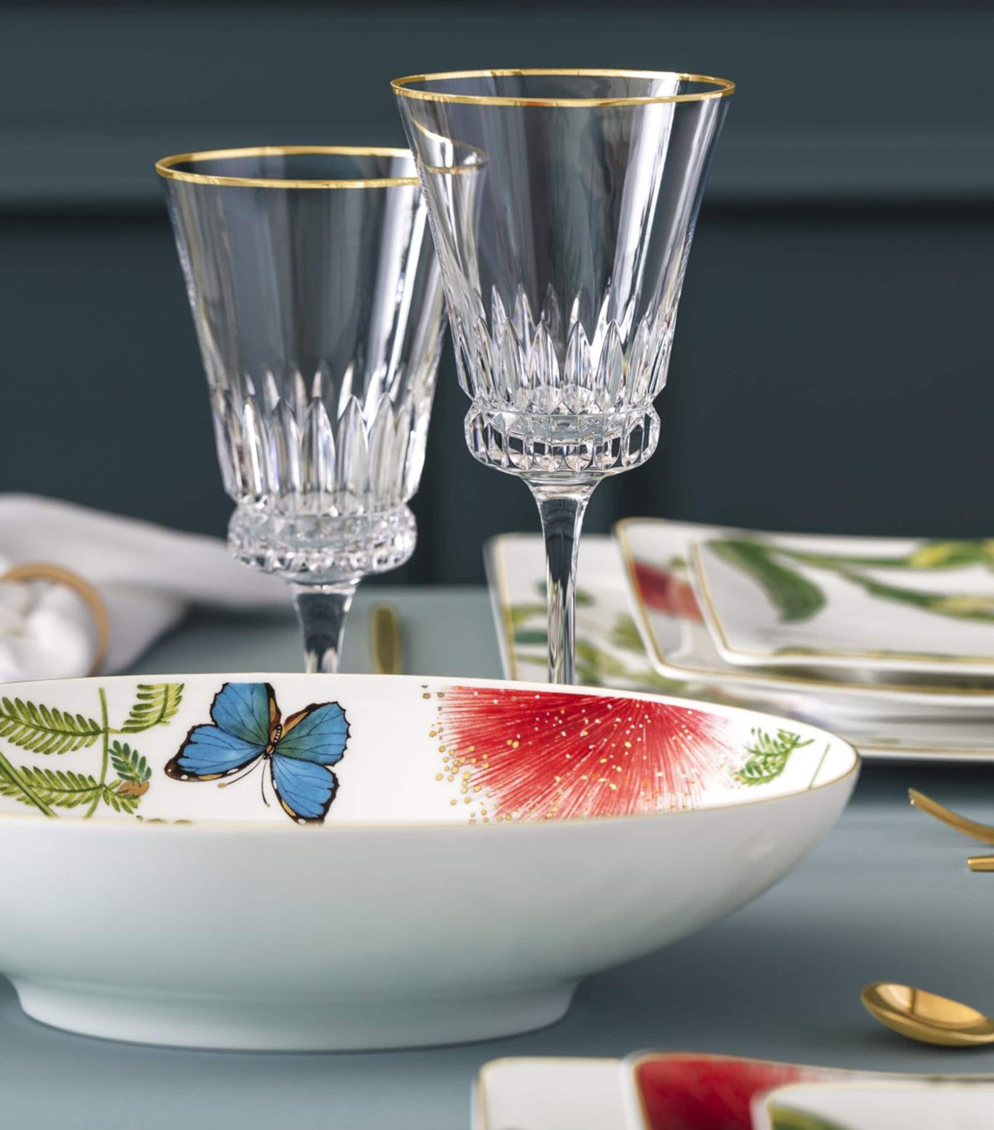 Villeroy & Boch Set of 2 Grand Royal Gold White Wine Glasses (125ml)