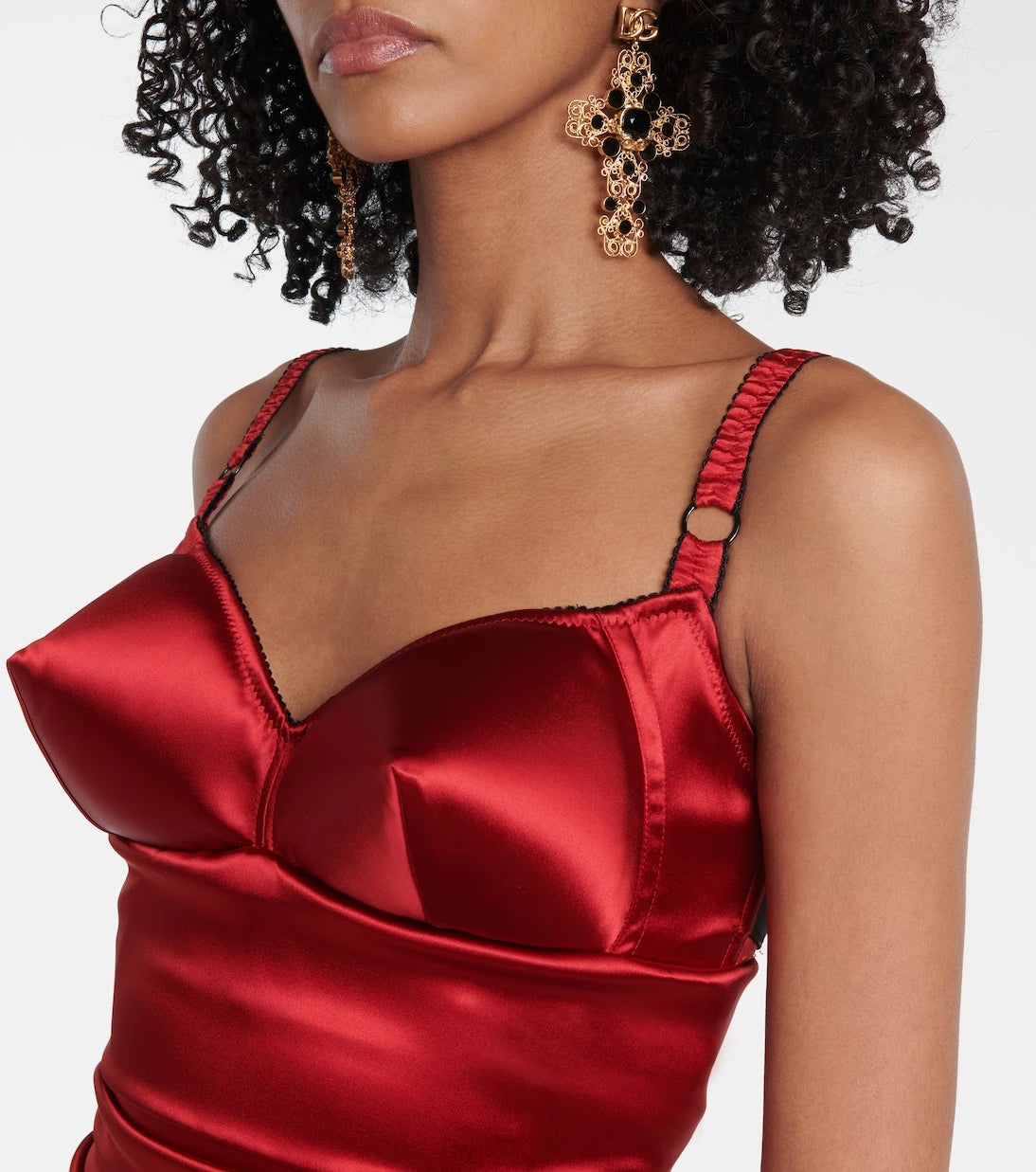 Dolce&Gabbana - Ruched satin midi dress