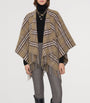 Beige Wool-Cashmere Check Cape