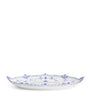 Blue Fluted Half Lace Oval Dish (24.5cm)
