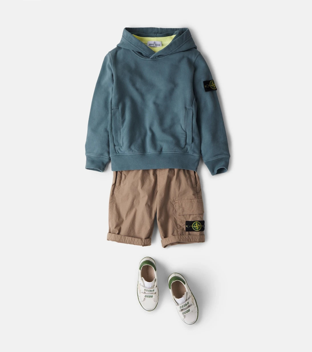 Stone Island Junior - Compass cotton jersey hoodie