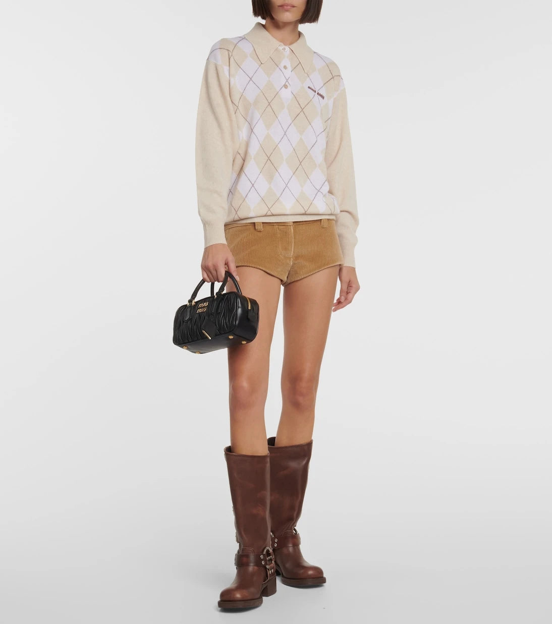 Miu Miu - Studded leather knee-high boots