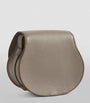 Grey Small Leather Marcie Saddle Bag