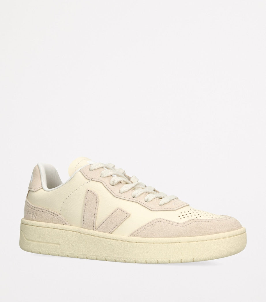 Veja Beige Leather V-90 Sneakers