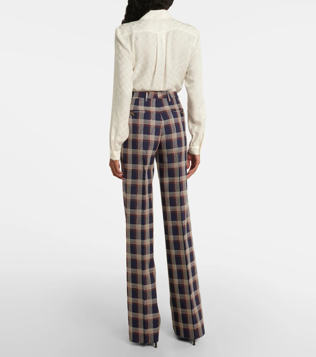 Etro - Checked high-rise wool wide-leg pants