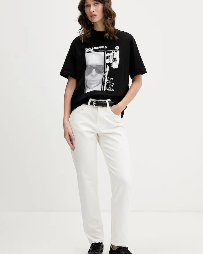 Karl Lagerfeld Jeans kadın pamuklu tişört