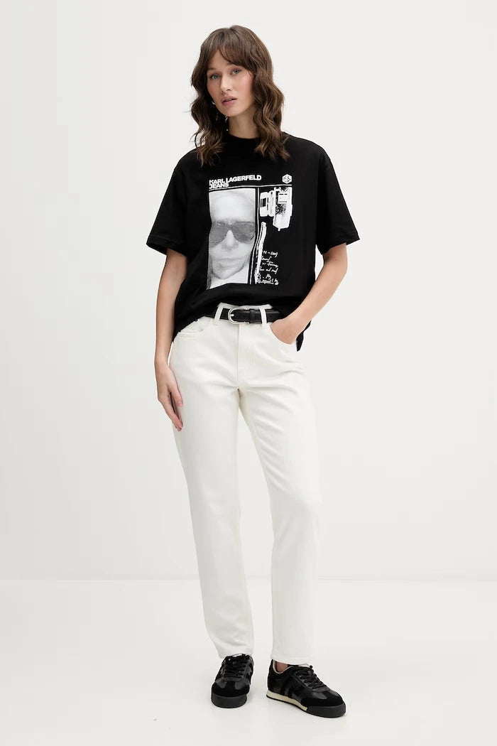 Karl Lagerfeld Jeans kadın pamuklu tişört