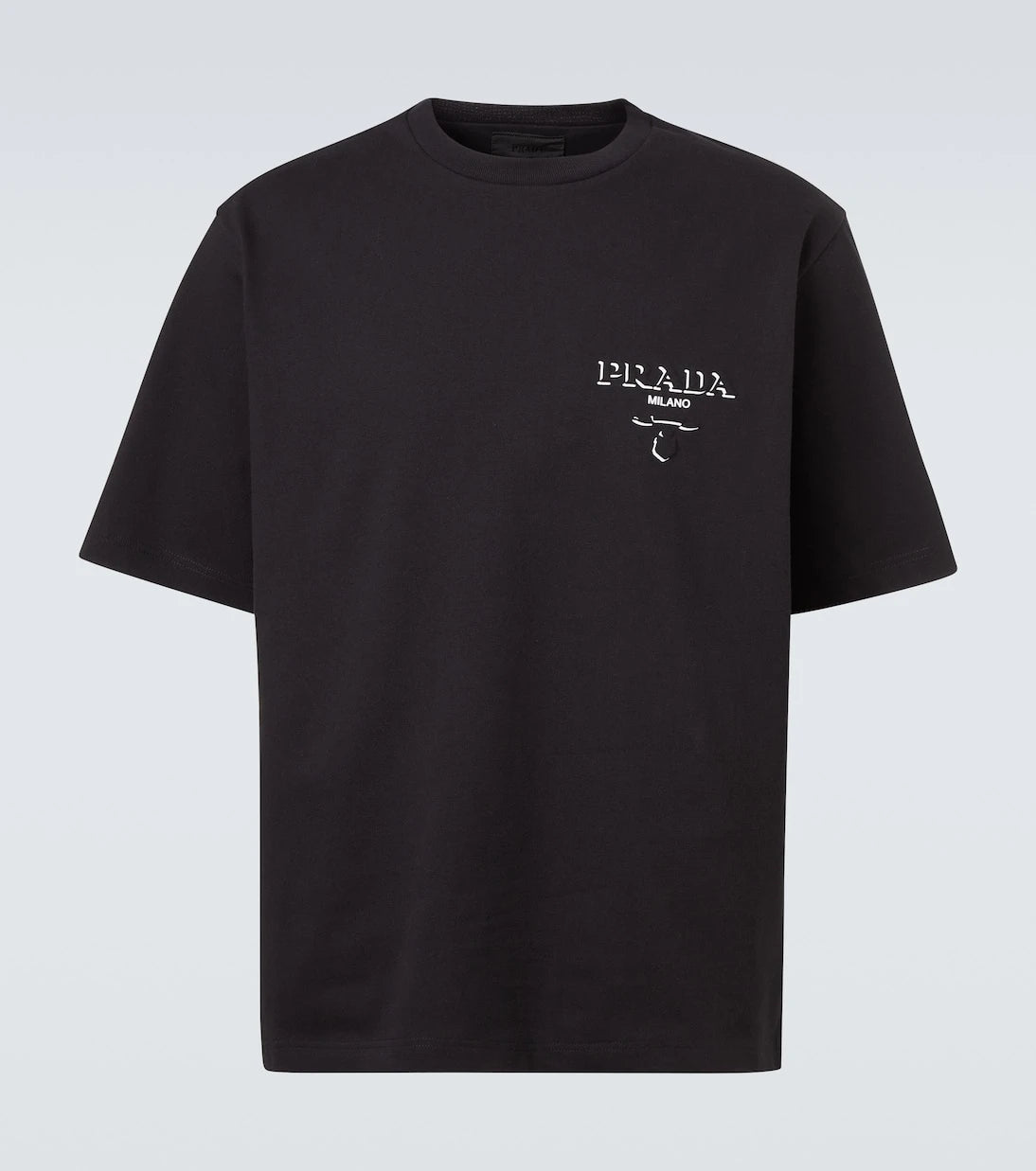 Prada - تي شيرت من القطن جيرسي بشعار الماركة