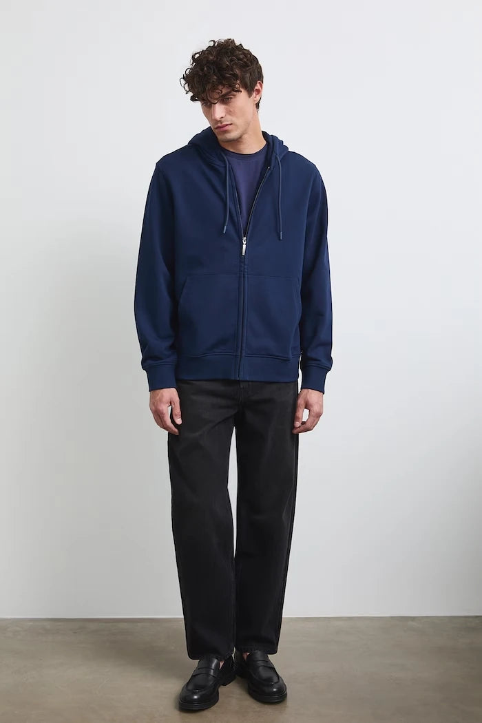 Medicine fermuarlı ve kapüşonlu erkek pamuklu sweatshirt
