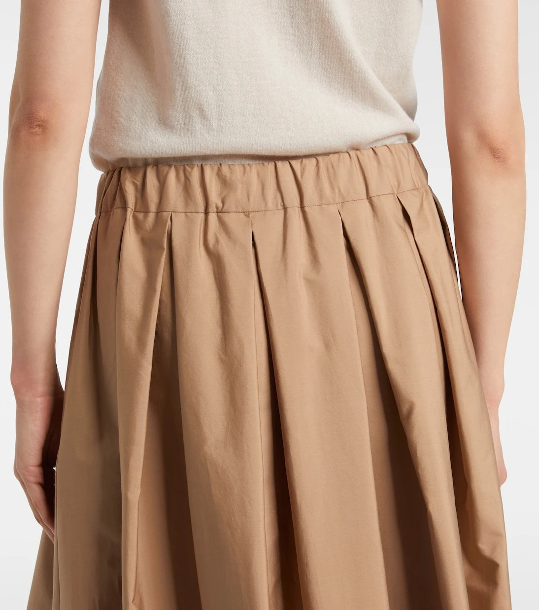 'S Max Mara - Pineta pleated cotton poplin midi skirt