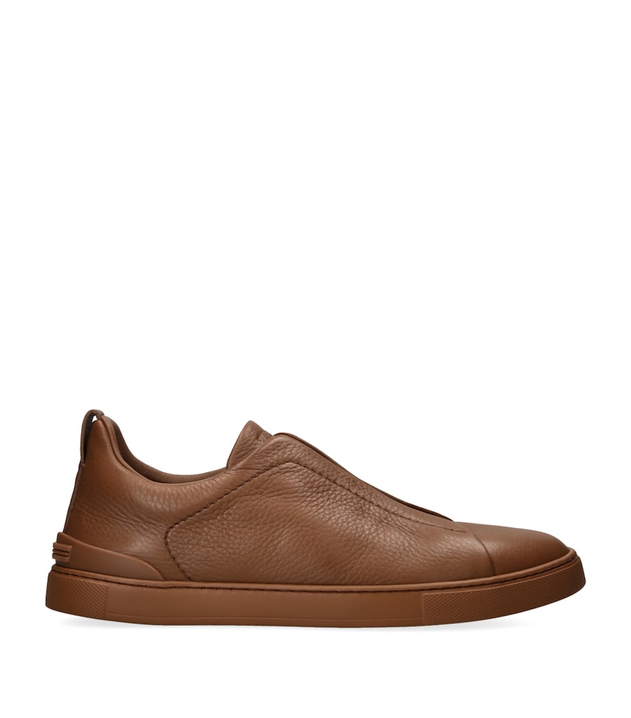 Deerskin Triple Stitch Sneakers TAN