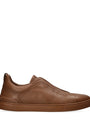 Deerskin Triple Stitch Sneakers TAN