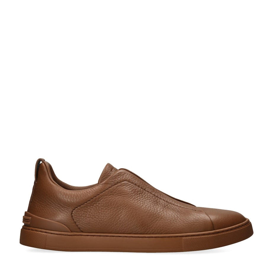 Deerskin Triple Stitch Sneakers TAN