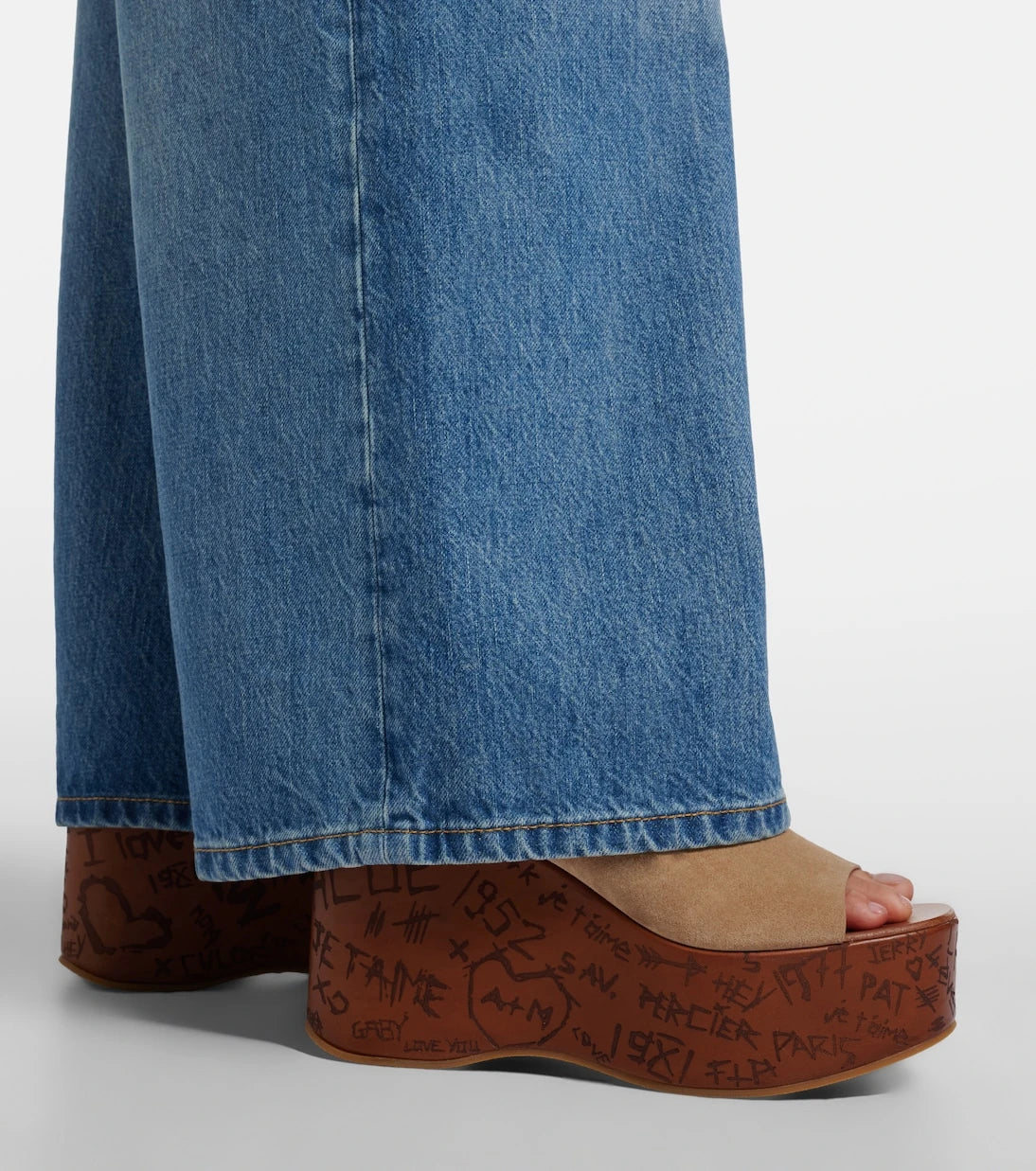 Chloé - Maxime 80 suede wedge sandals