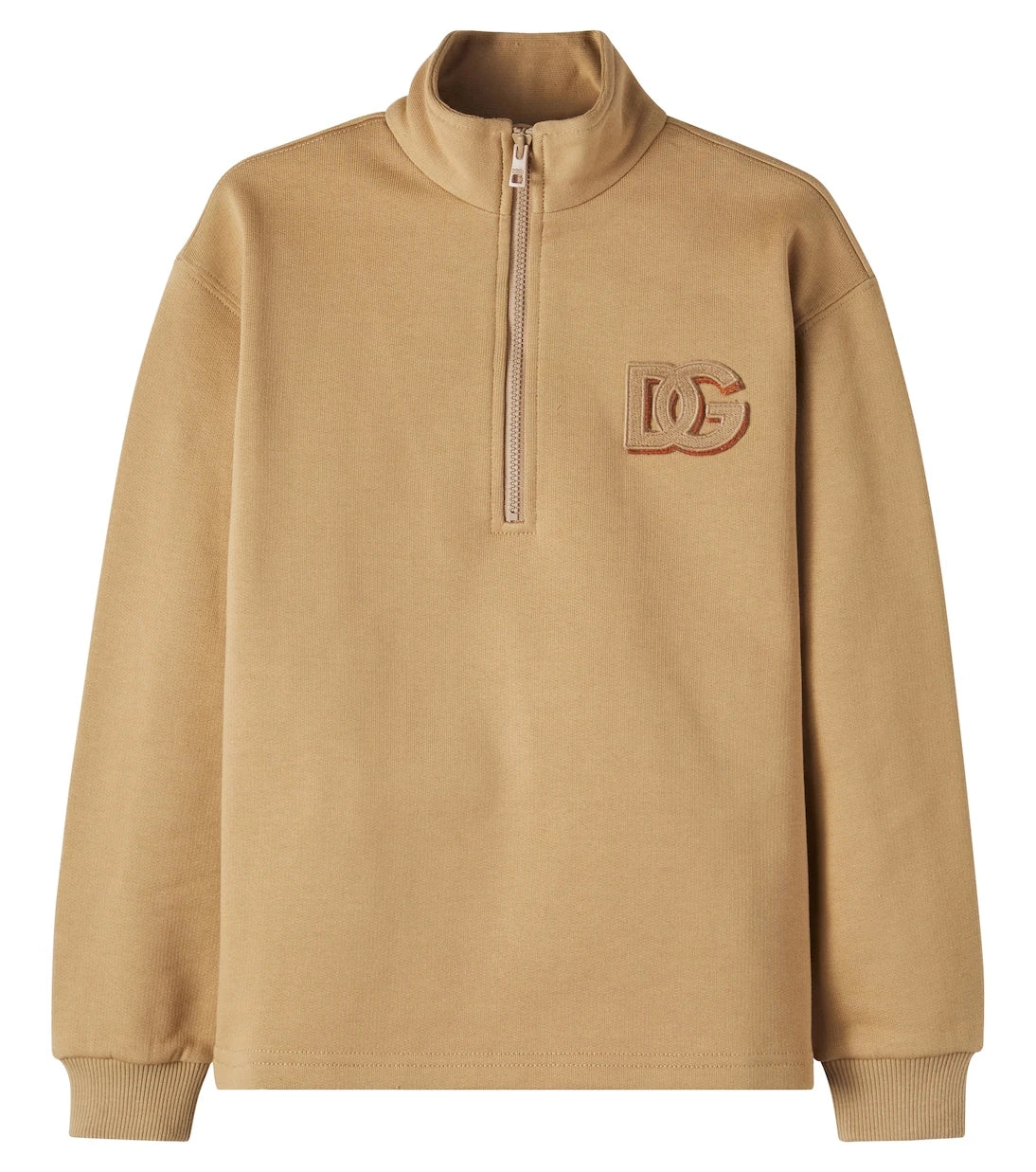 Dolce&Gabbana Kids - DG cotton jersey half-zip sweatshirt