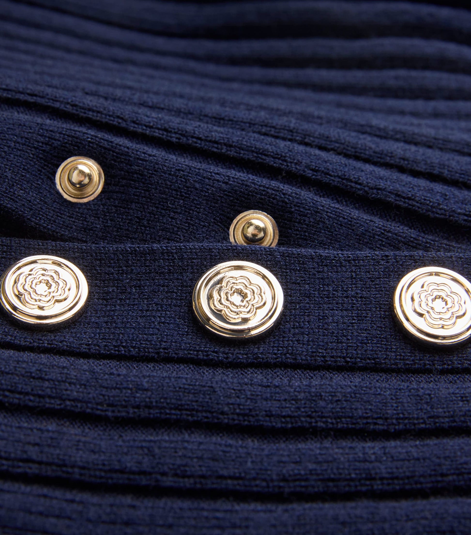 Maje Blue Ribbed Knitted Mini Dress