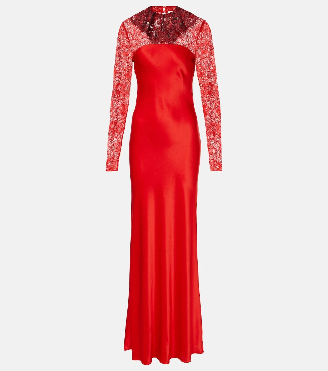 Rodarte - Lace-trimmed silk-blend satin gown