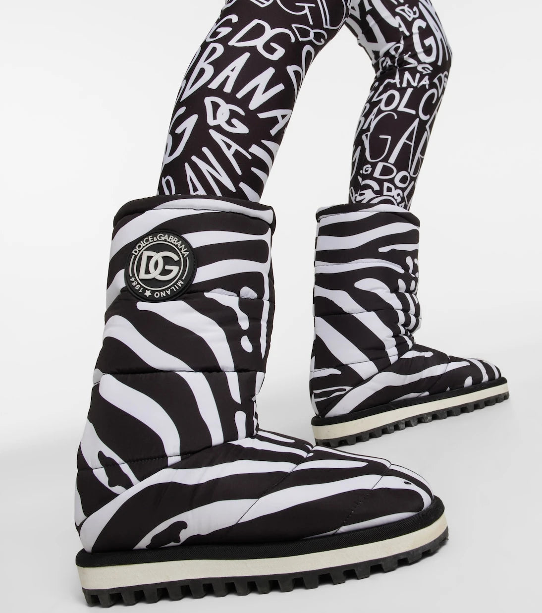Dolce&Gabbana - Zebra-print padded nylon snow boots