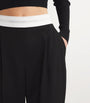 Alexander Wang Black Wool-Blend Elasticated High-Rise Tailored Trousers