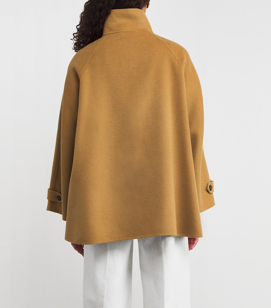 Yellow Virgin Wool High-Neck Coat
