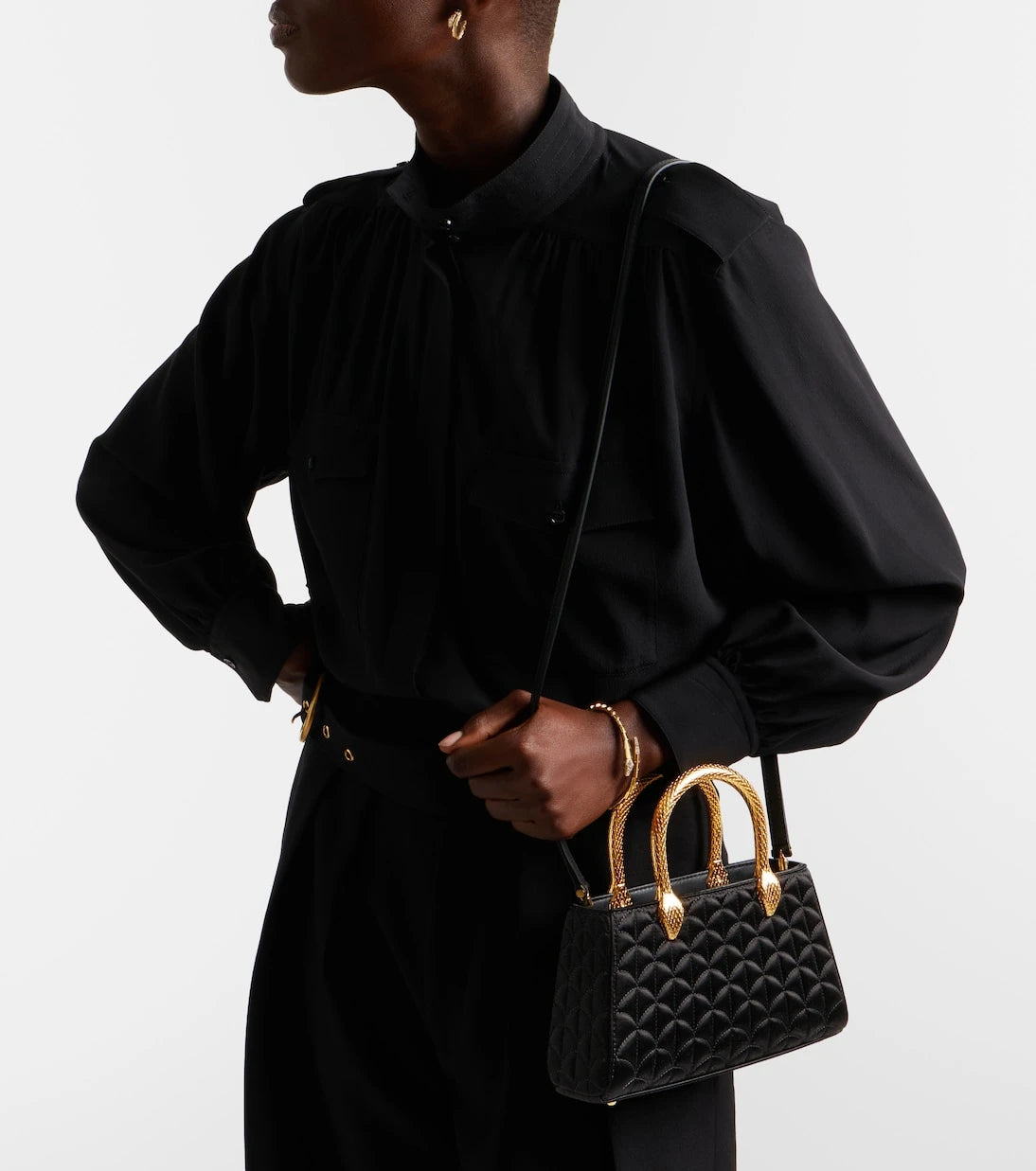 Bvlgari - Serpentine Duette satin top-handle bag