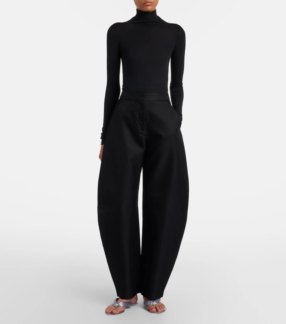 Alaïa - Invisible satin thong sandals