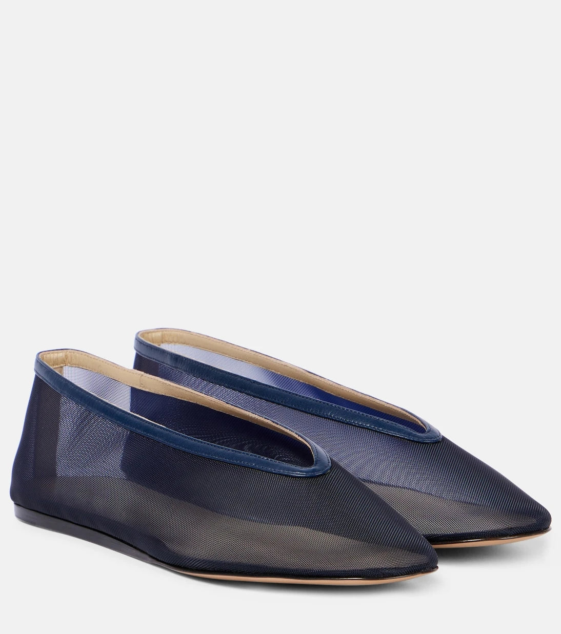 Le Monde Béryl - Luna leather-trimmed mesh ballet flats