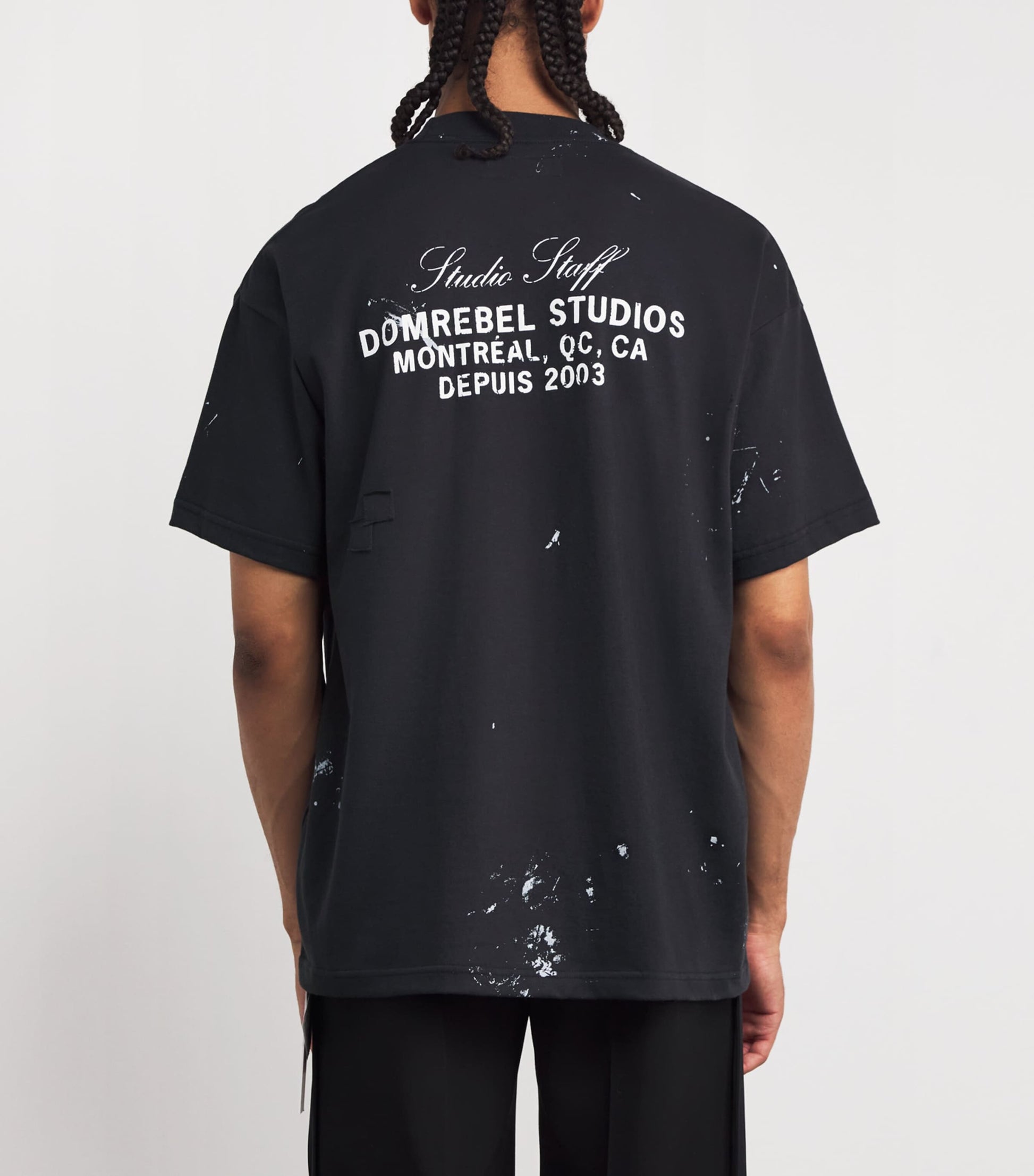 Cotton Paint-Splatter Staff T-Shirt