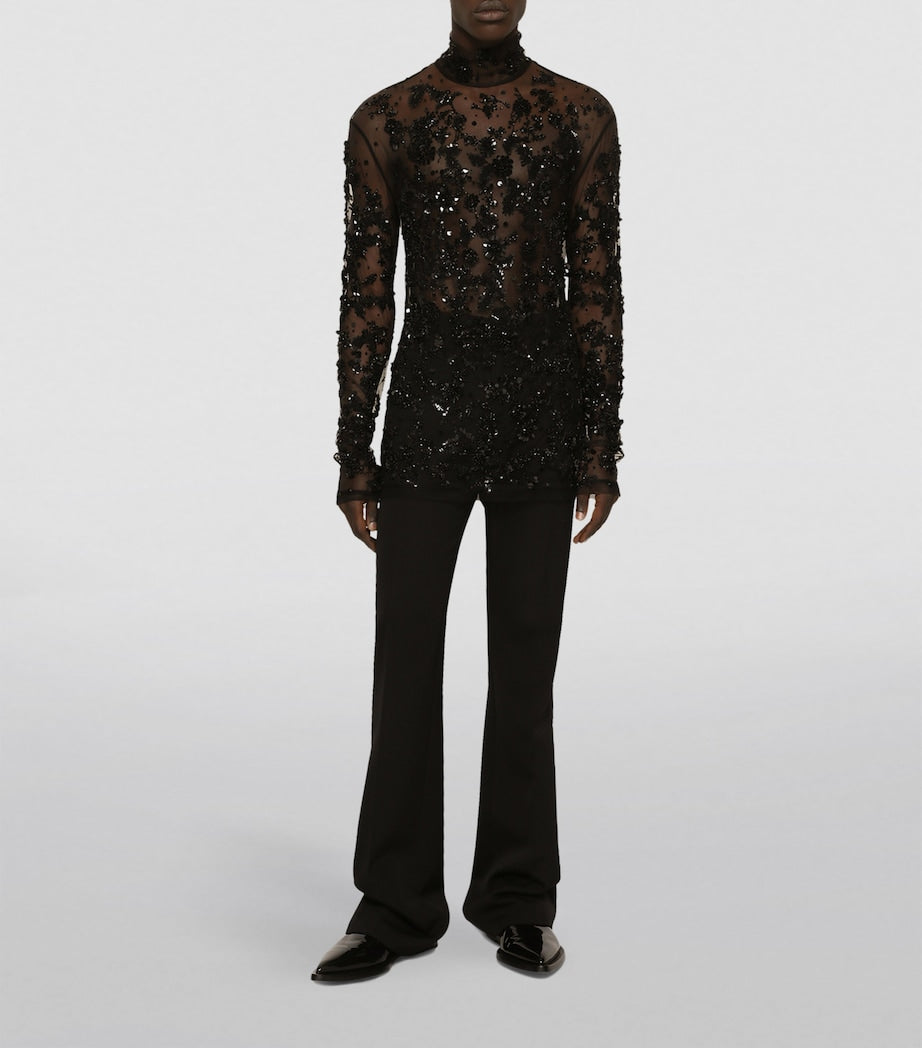 Dolce & Gabbana Embellished Long-Sleeve T-Shirt