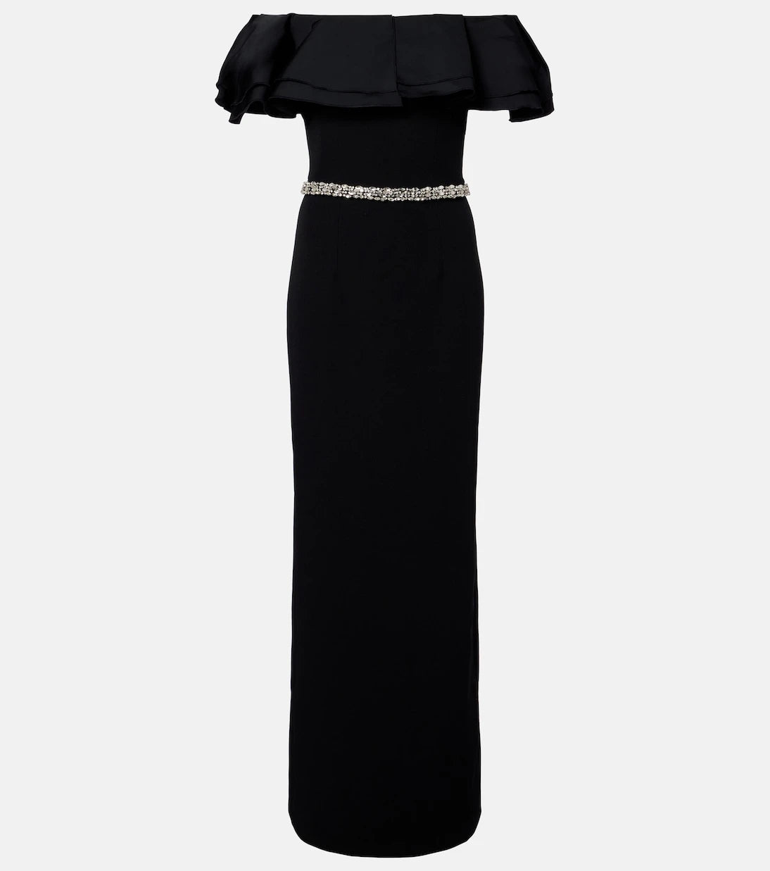 Safiyaa - Ryan crystal-embellished ruffled crêpe gown