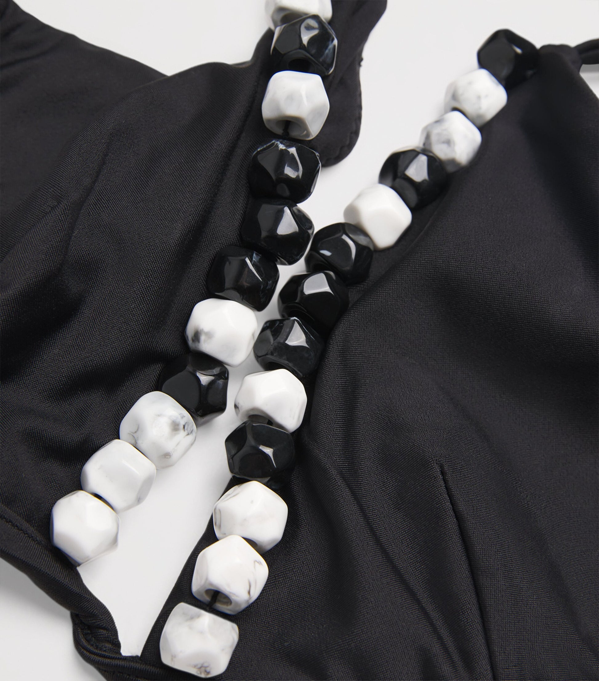 Black Beaded Baci Bikini Top