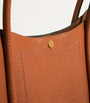 Tan Leather Rope Tote Bag